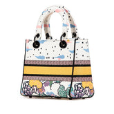 ディオール Lady D-Lite ミディアム ハンドバッグ ショルダーバッグ 2WAY ホワイト マルチカラー キャンバス レディース Dior 【中古】